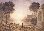 George Barret Classical Landscape Sunset (mk47) USA oil painting artist